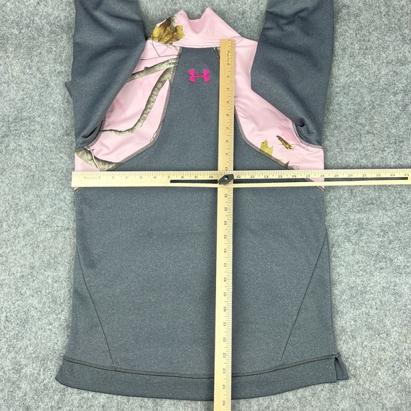 Under Armour Sweater Womens Small Gray Power In Pink Camo Half Zip Pullover - Picture 10 of 16